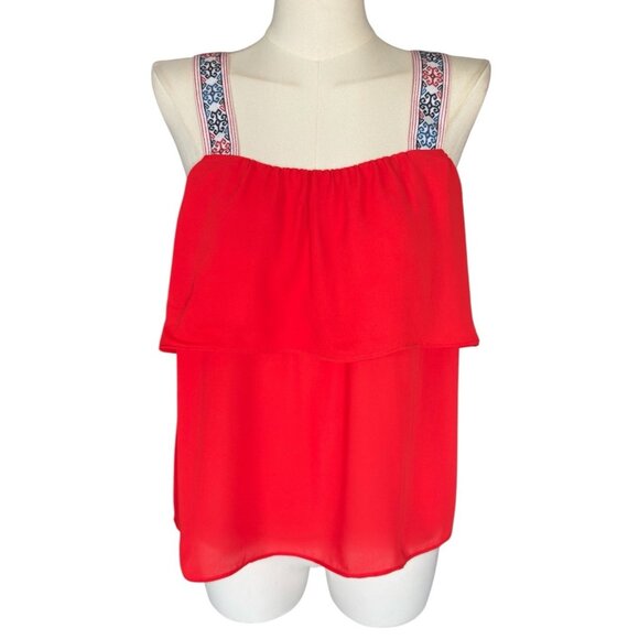 J.Crew Orange Sleeveless Lightweight Pullover Flowy Top Women's Sz 6 - Picture 1 of 8